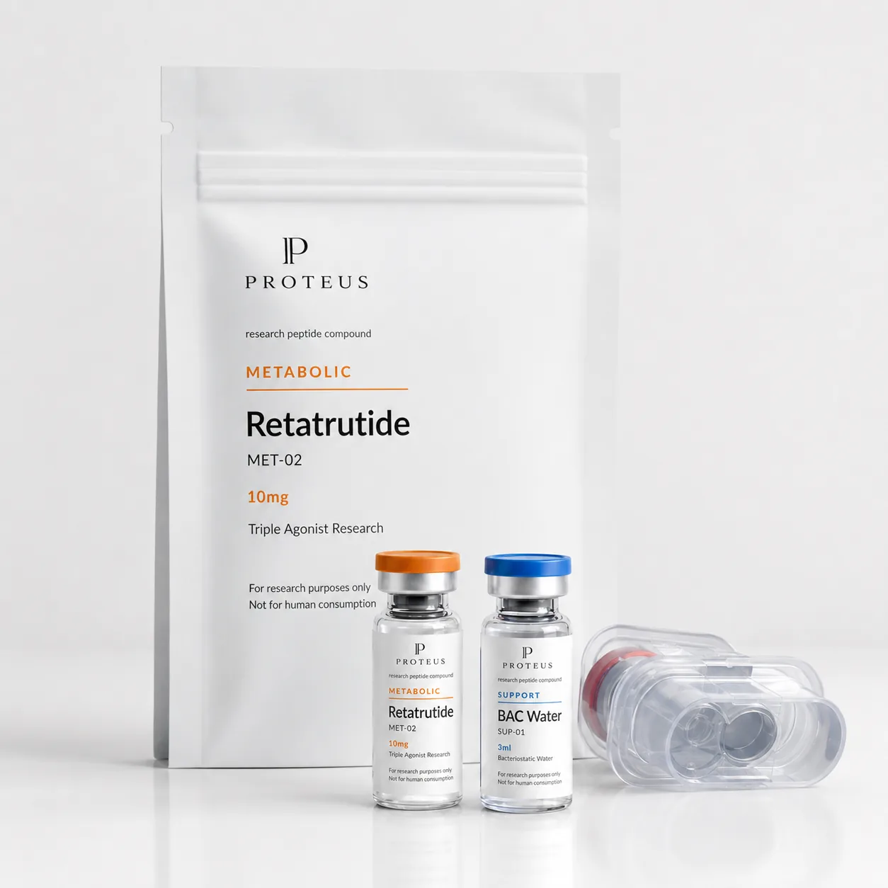 Proteus full research kit — sealed sachet, twin case and matched vials